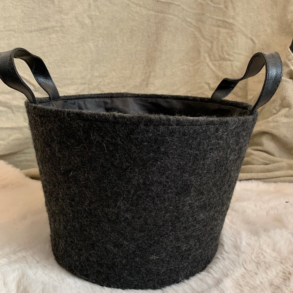 Dark Grey Felt Accent Bucket